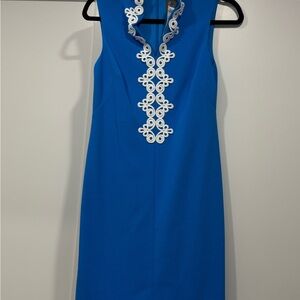 Elegant Blue Sleeveless Dress